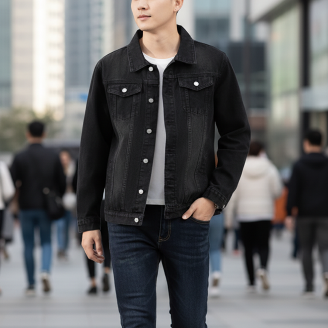 Form-fitting Denim Jacket For Men
